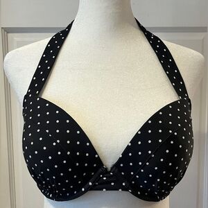 Aerie Black and White polka dot bikini top Size 32DD
